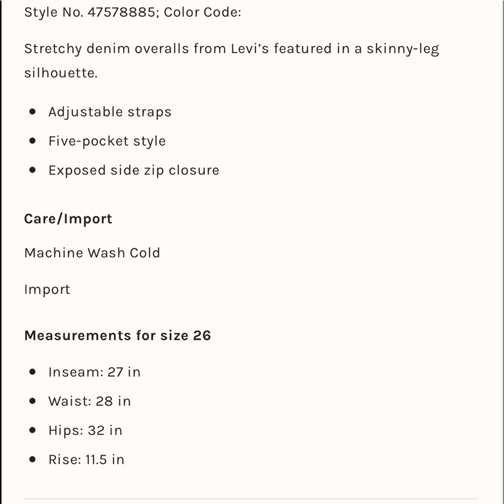 LEVIS skinny stretch overalls - Picture 2 of 11